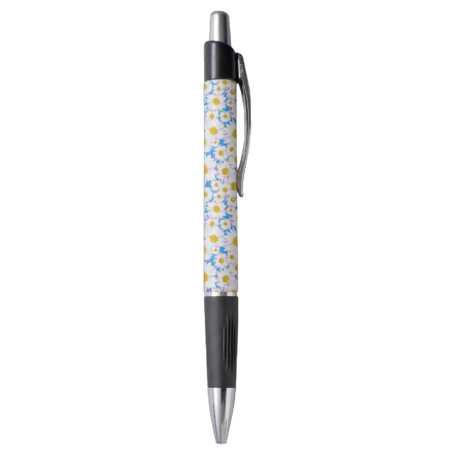 Ditzy Daisies na Caneta Blue Custom Grip (Parte Inferior (Vertical))