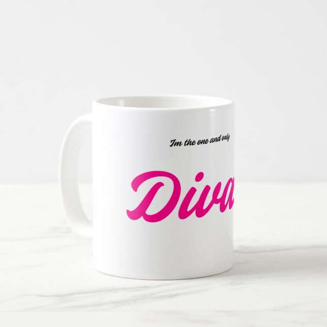 Diva – Caneca de Café Rosa (Frente Esquerda)