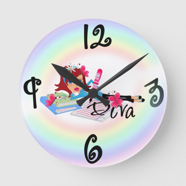 Diva - Relógio de Parede Personalizado Quadrado (Frente)
