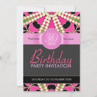 Diva Rosa Quente Celebra Convites de Aniversário d