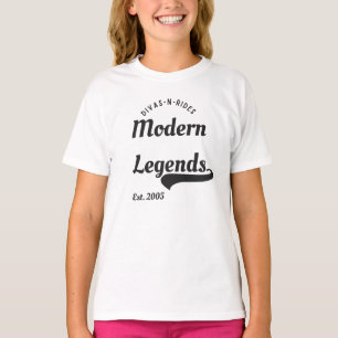 Divas-N-Rides Jovens Leve Curta Gráfico T-Shirt