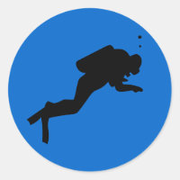 Diver Silhouette - Adesivo redondo