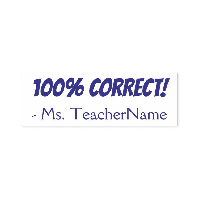 Diversão "100% CORRETO!" Carimbo de borracha de re (Design)