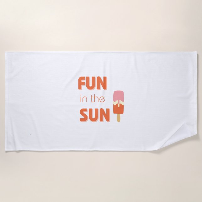 diversão ao sol. Toalha de praia (Frente)