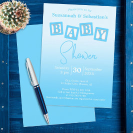 Diversão Blue Ombre BABY Boy Bloqueia Convite para