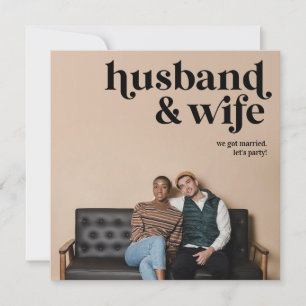 Diversão Bold Quirky Husband & Wife Surprise Casam