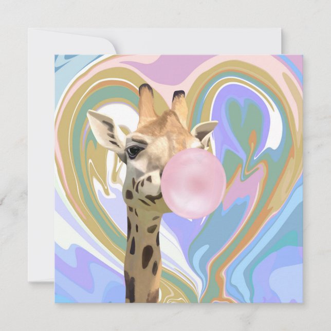 Diversão Bubblegum soprando Girafa Líquida Azul (Frente)