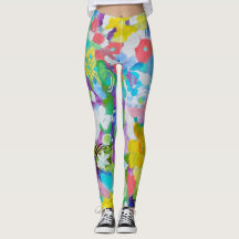 Diversão Colorida da Arte Sangria Leggings de Lydi