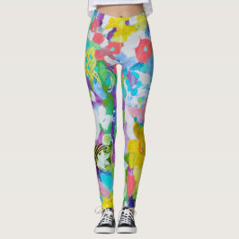Diversão Colorida da Arte Sangria Leggings de Lydi