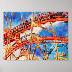 diversão com a poster de porta copos de de rolagem