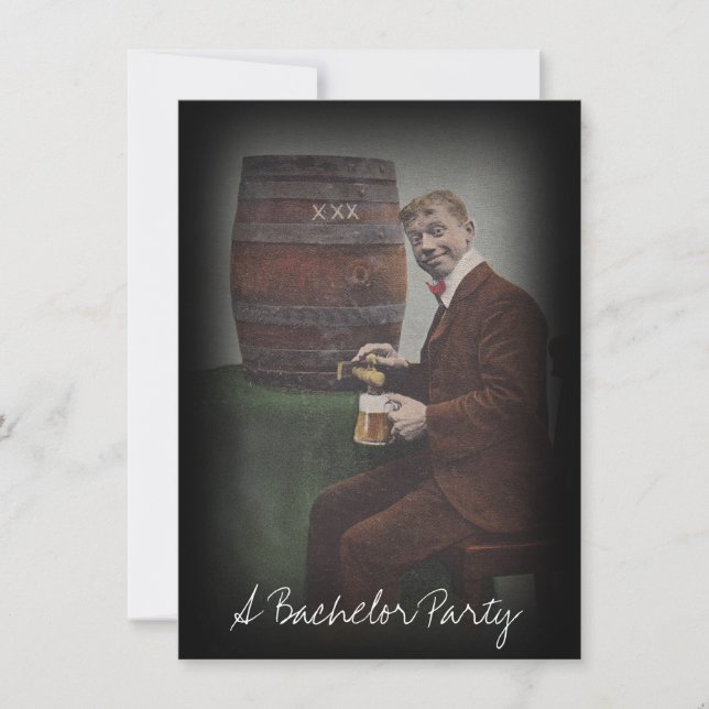 Diversão Convite de Homem para Festa de Solteiro V (Frente)