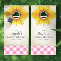 Diversão da Família Sunflower e Gingham Rosa