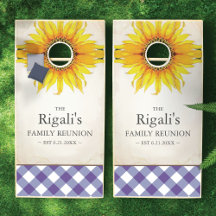 Diversão da família Sunflower e Purple Gingham