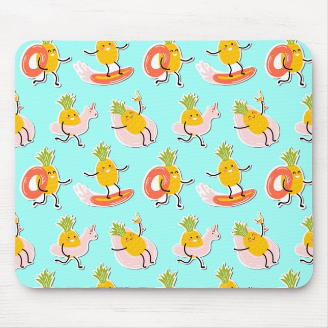Diversão de Abacaxi de Verão Mousepad (Frente)