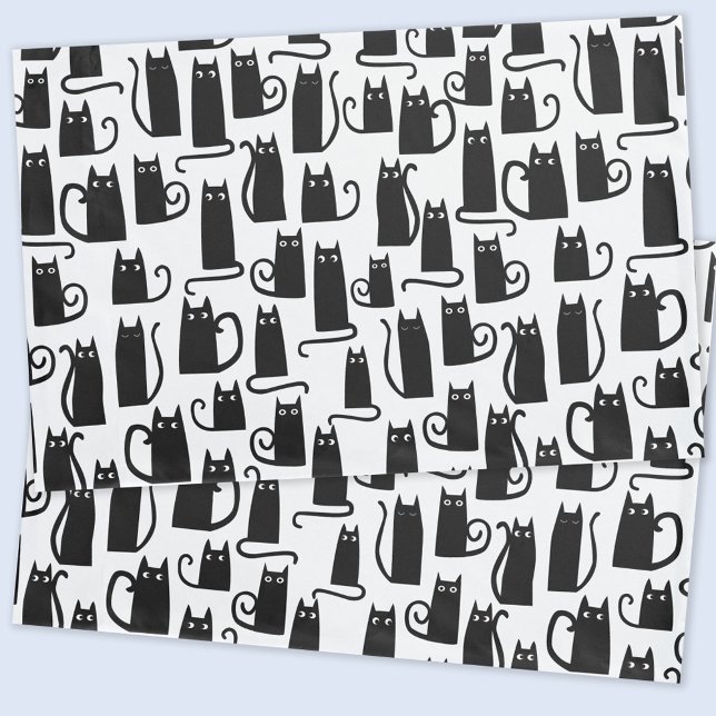 Diversão de Gato Negro (Fun Black Cat pattern pillow cases)