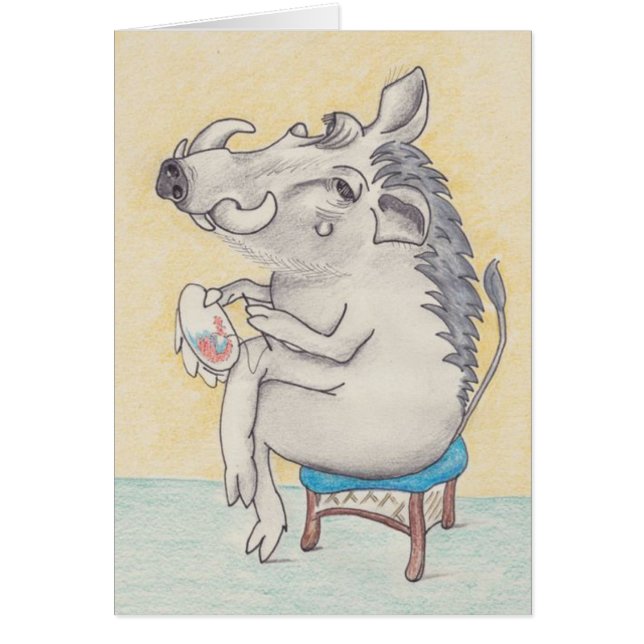 Diversão de warthog com cartão de bordado (Frente)