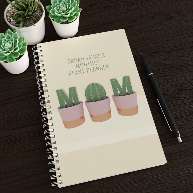Diversão do Cactus, Mãe, Planejador de Planta Pers (Plant parent? Need a handy planner to help you with your seedlings? Just add your name)