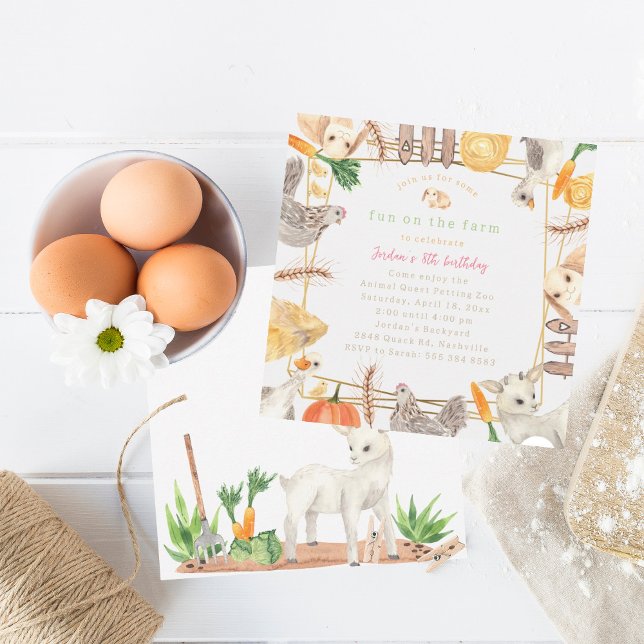 Diversão do Convite de Aniversário à Fazenda - Pet (Criador carregado)