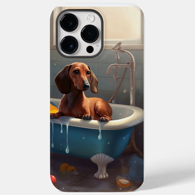 Diversão do Dachshund no Banho  (Verso)