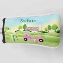 Diversão Glitzy Golf Cart Monograma Nome Putter
