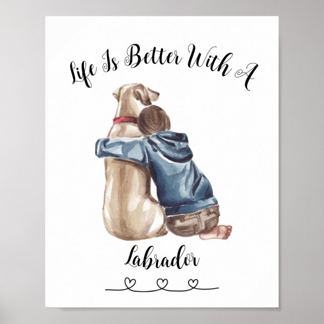 Diversão Labrador Wall Art Poster (Frente)