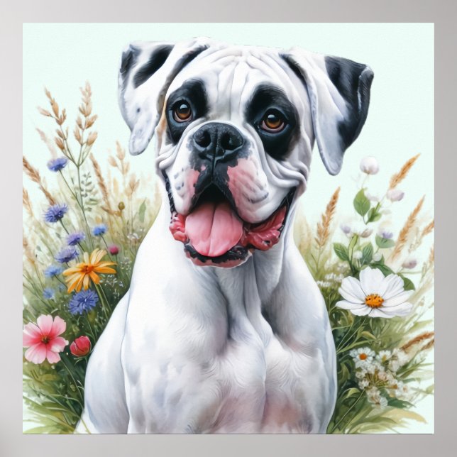 Diversão Loving Boxer Dog Poster (Frente)