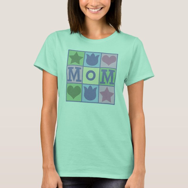 Diversão Mãe Quilt Praça Pink Ringer T-Shirt (Frente)