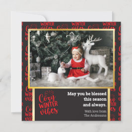 Diversão Moderna do Cartões de foto de Natal Winte