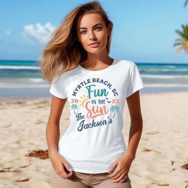 Diversão na Camisa de Praia de Vacinação da Famíli (Fun in the Sun Family Vacation Shirt -Add your own location)