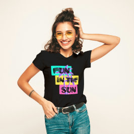 Diversão na camiseta do Sol - Árvore Colorida de P