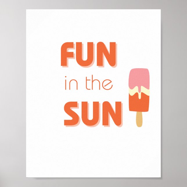 diversão na Poster e Impressão do sol (Frente)