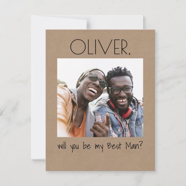 Diversão Simples Você Será Meu Padrinho Foto (Frente)