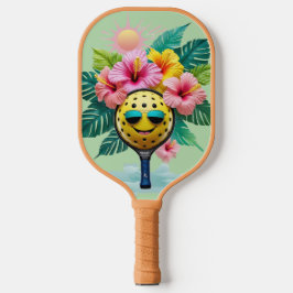Diversão Tropical de Pickleball - Desenho de Paddl