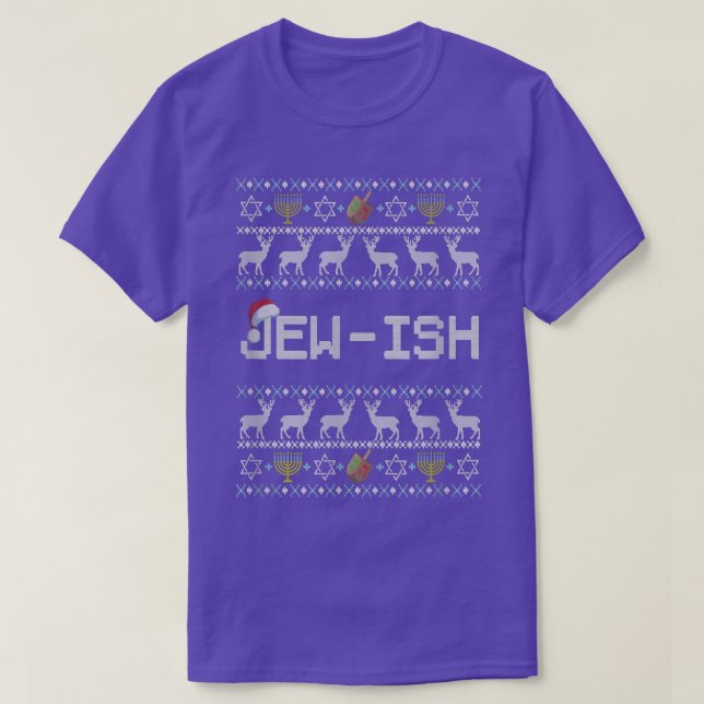 Diversão Ugly Hanukkah Suéter judeu santa hat Feli (Frente do Design)
