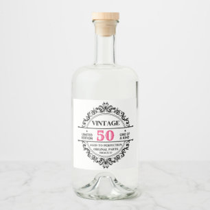 Diversão Vintage Aniversário de 50 anos Preto e Ro
