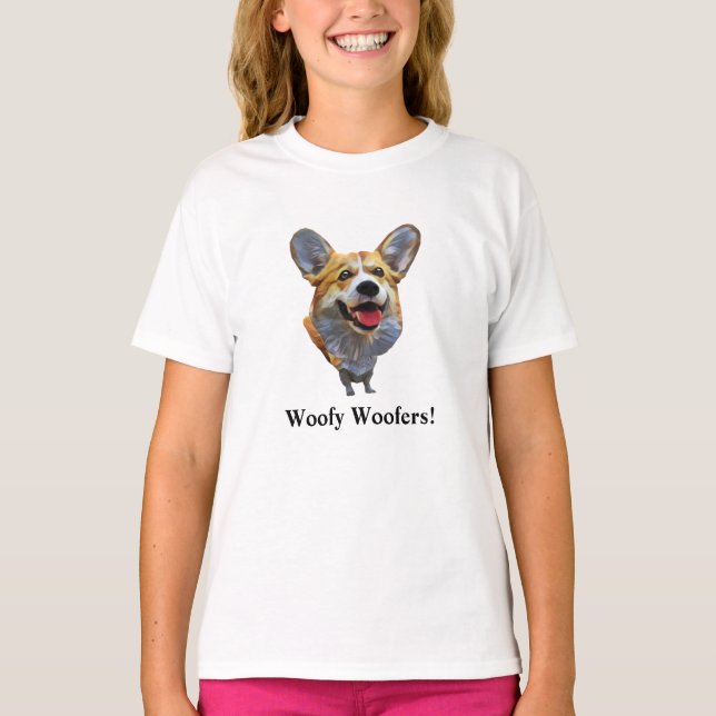 Diversão Welsh Corgi Dog Girls T-Shirt (Frente)