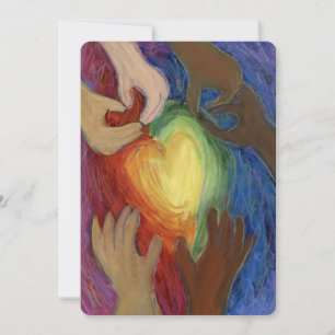 Diversidade Ama Corações Mãos Convites Coloridos