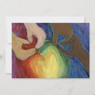 Diversidade Amor Corações Mãos Convite Colorido