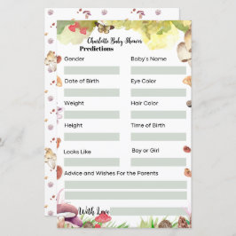 divertidas Previsões Jogo de Chá de Bebê cogumelo