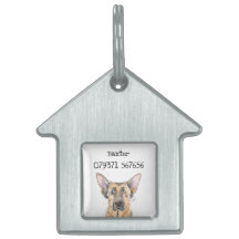 Divertido cachorro fofo GSD Pastor Alemão Aquarela