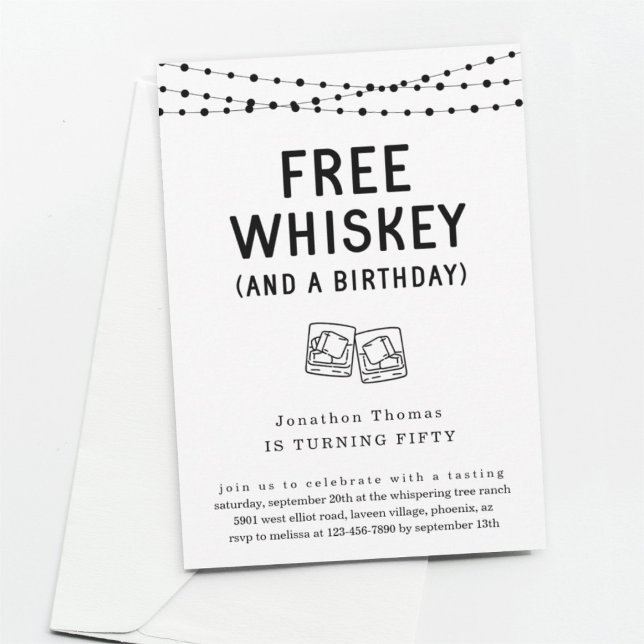 Divertido Convite de aniversário Whiskey gratuito (Criador carregado)