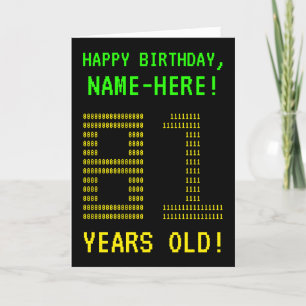 Divertido, Geeky, Nerdy "81 ANOS!" Cartão de Anive