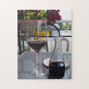 Divertido! Quebra-cabeça - Vidro de Vinho no Patio