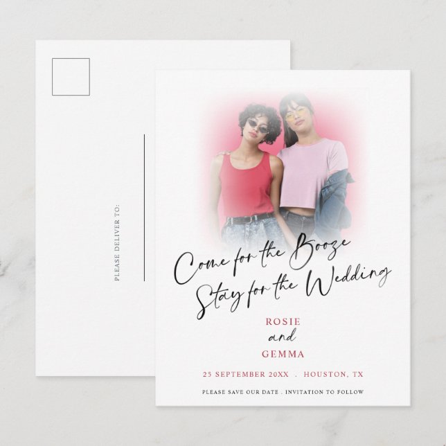 Divertido Vir Para Booze Foto Salve O Anúncio De D (Frente/Verso)