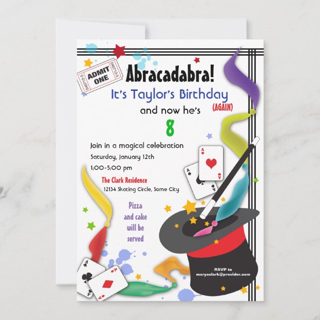 Divertimento colorido do respingo com convite (Frente)