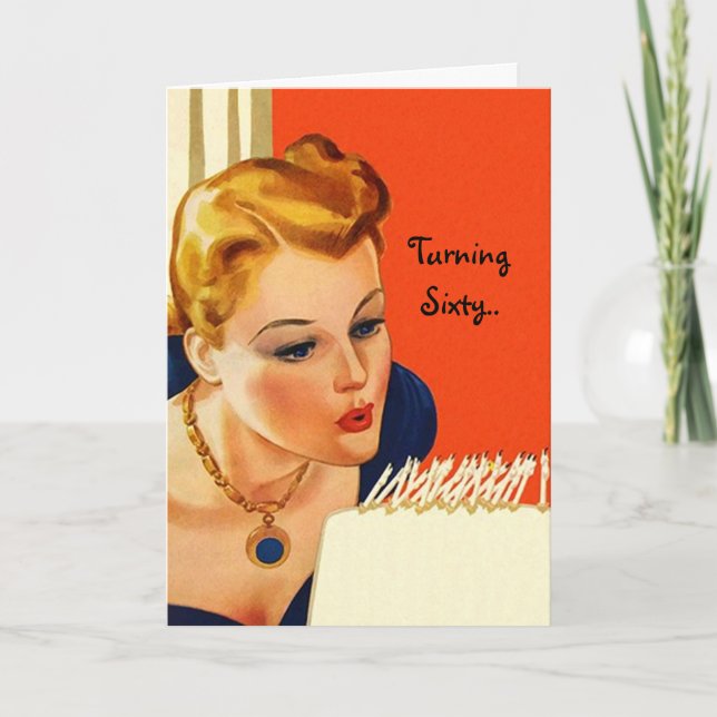 Divertimento do cartão de aniversário que gira 60 (Frente)