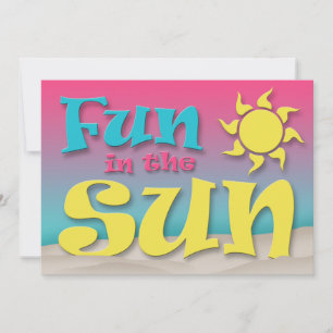 Divertimento no Sun - convites de festas da praia