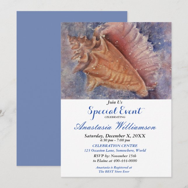 DIVERTIR-SE NO CONVITE DE EVENTO DA FESTA DE PRAIA (Frente/Verso)