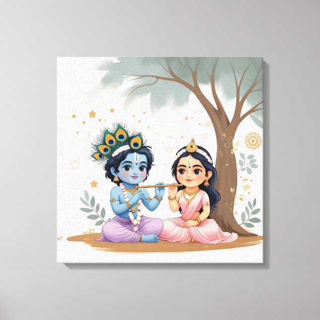 Divine Radha Krishna Canvas Print | Spiritual (Frente)