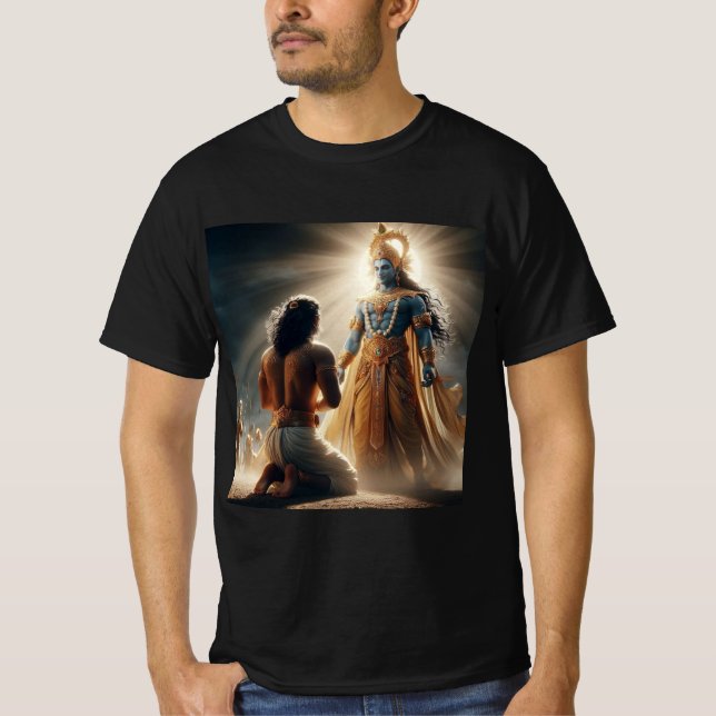 Divino Charioteer: t-shirt Arjun & Krishna (Frente)
